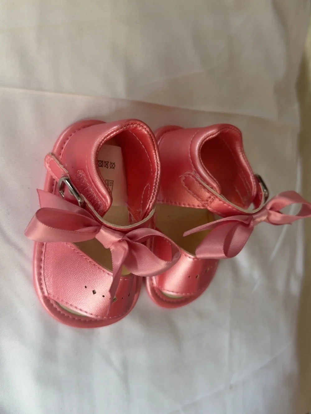 Mayoral Pink Satin Bow Baby Walker Sandals